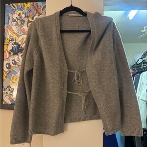 Abercrombie Gray Women's Sweater with Tie Front